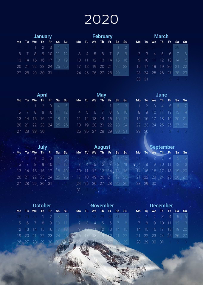 Calendar 2020 — Moon 3