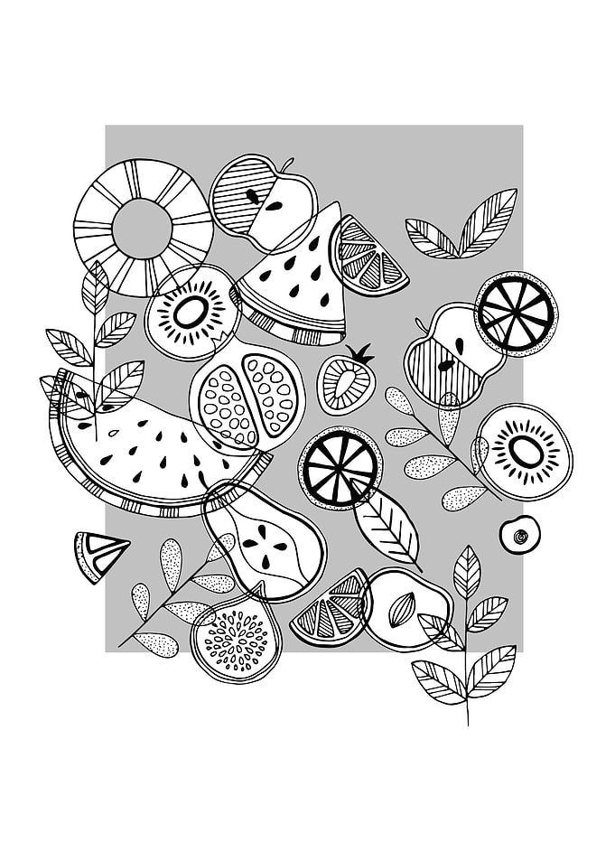 Scandi Fruit Bowl BW