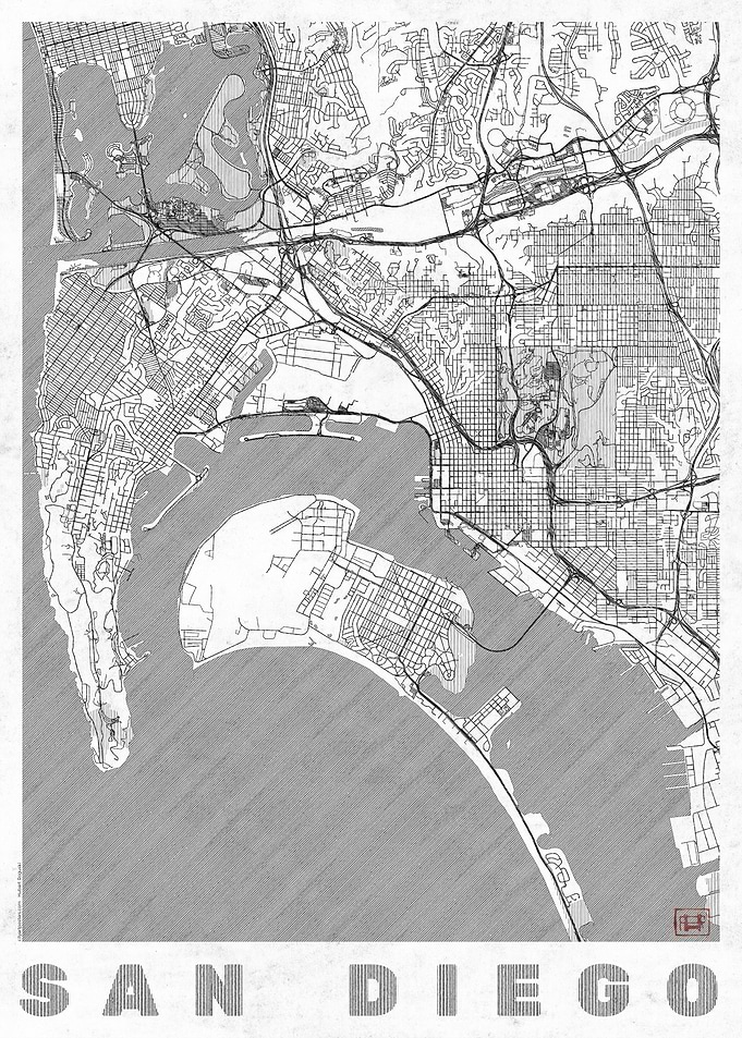 San Diego Map Line