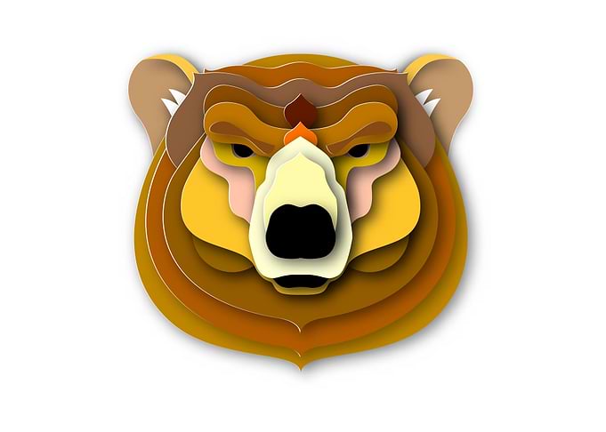 Grizzly bear head mascot