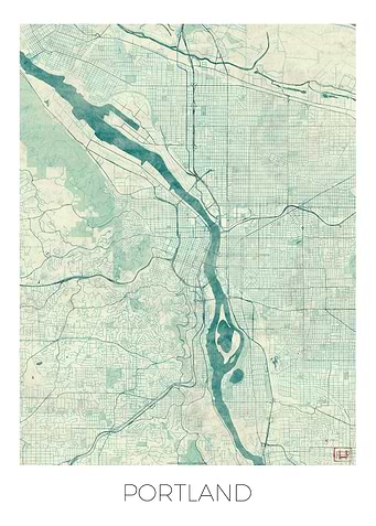 Portland Map Blue