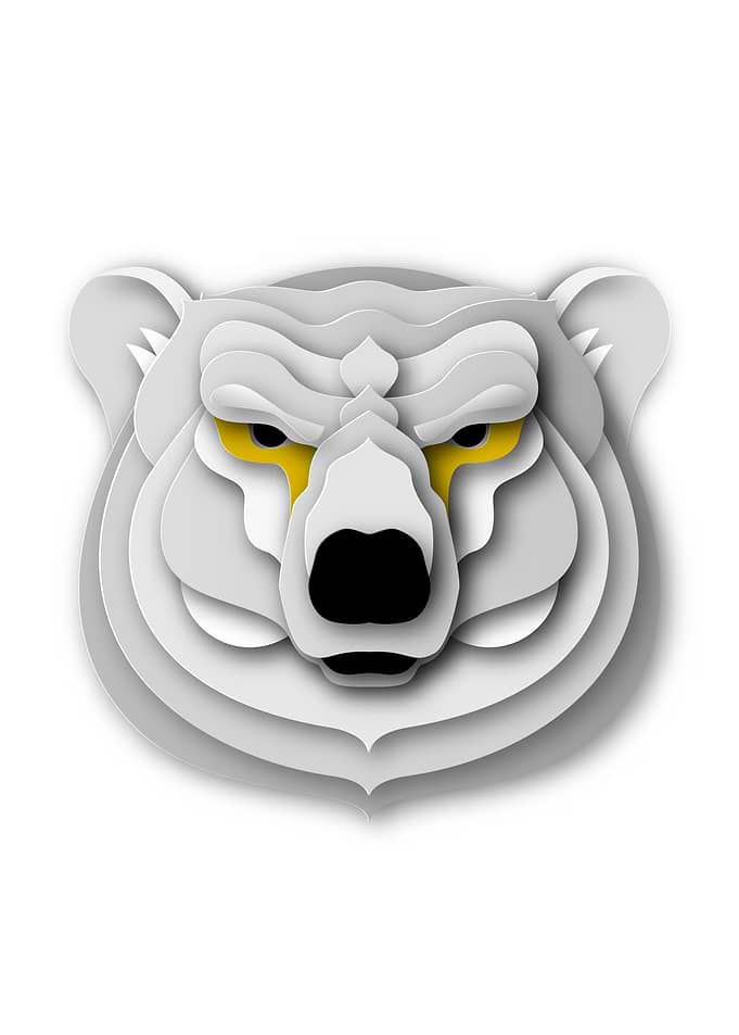 Grizzly bear head mascot