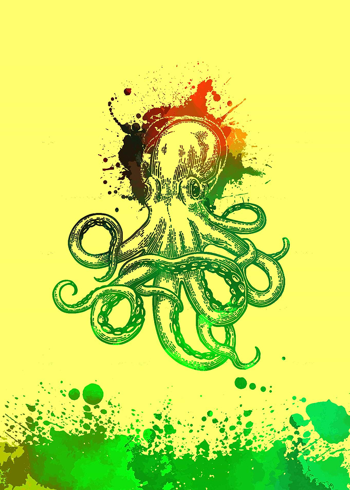 octopus amazing watercolor