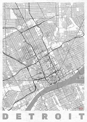 Detroit Map Line