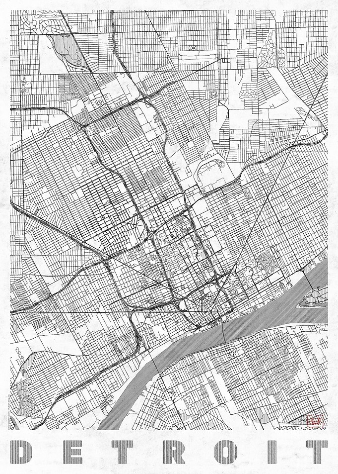 Detroit Map Line