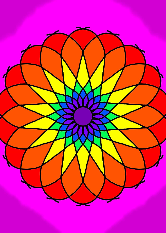 Rainbow Zentangle