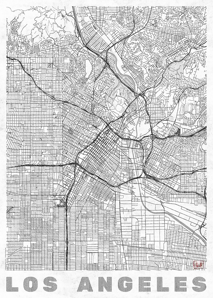 Los Angeles Map Line