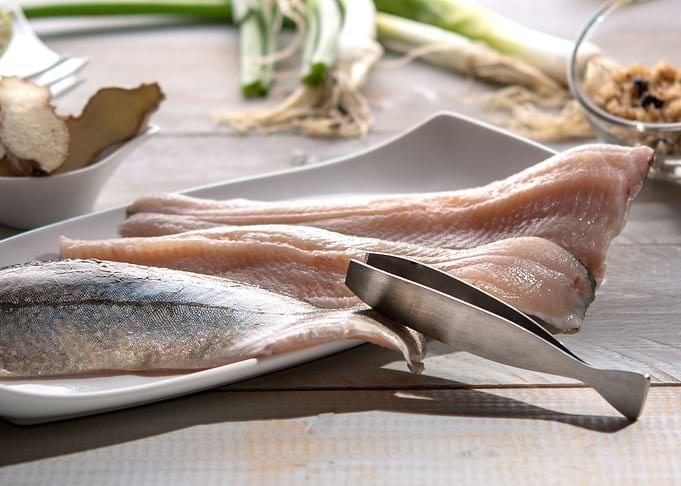 preparing fresh fish fille