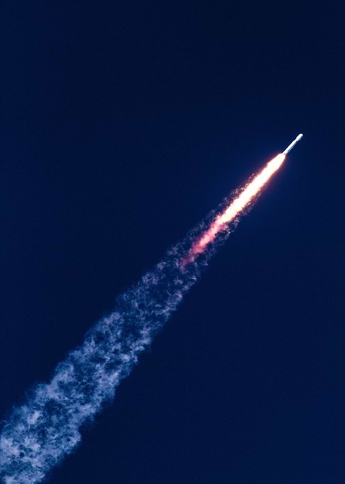 Space Rocket with flames