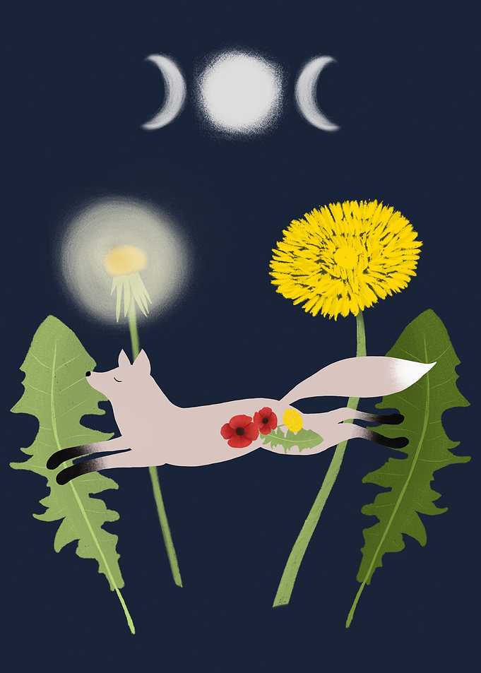 Leaping Fox Folk Art