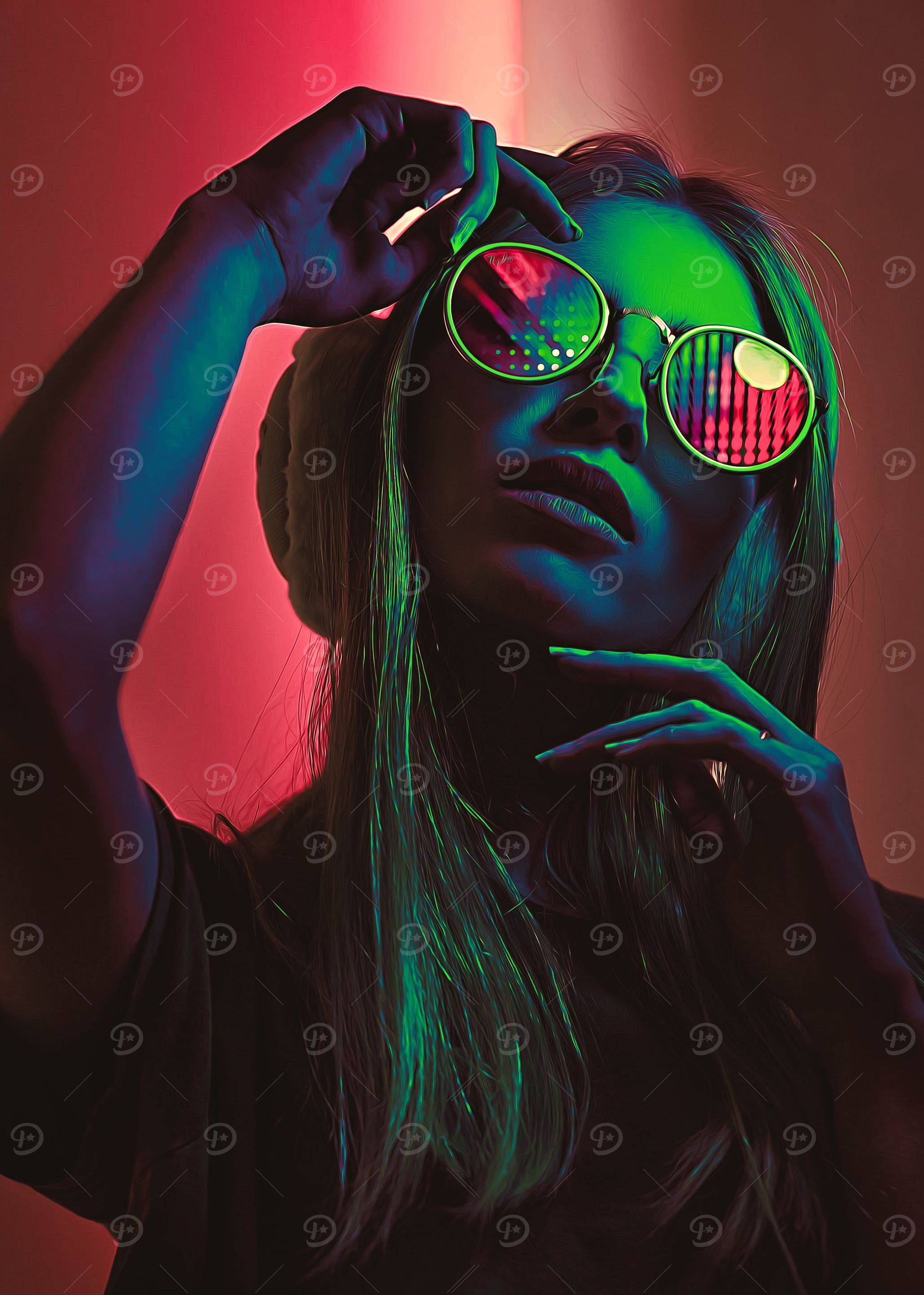 Pop art oil painting Neon