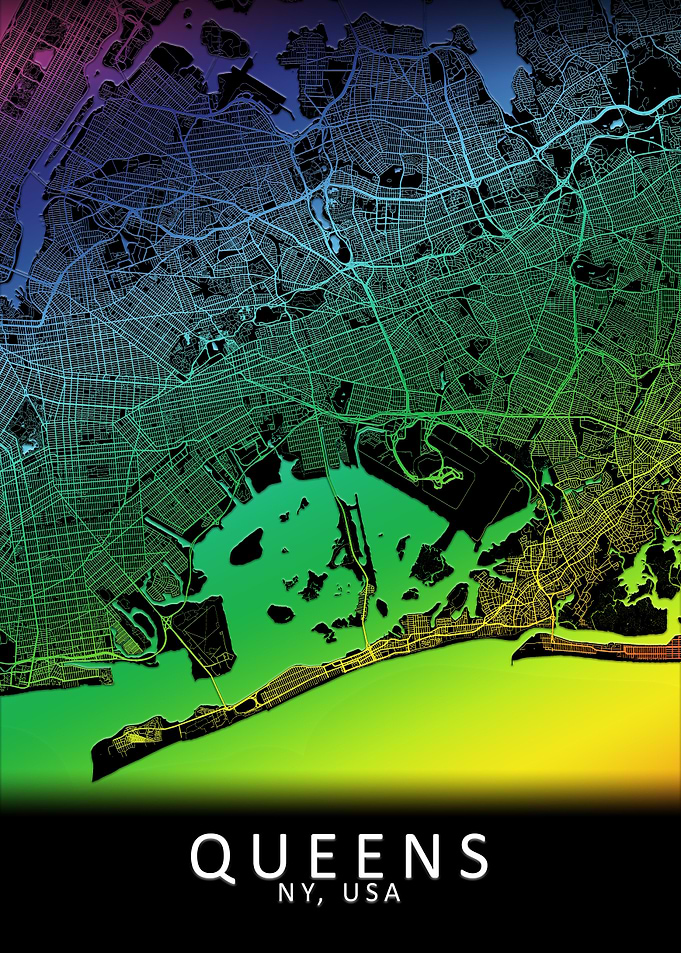 Queens NY USA City Map