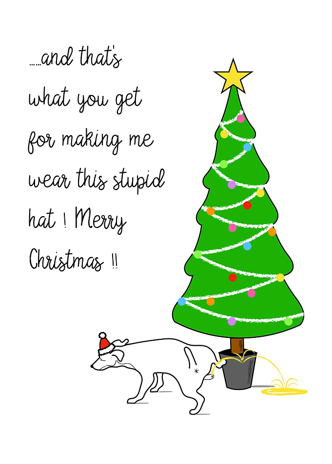 Naughty Christmas Dog