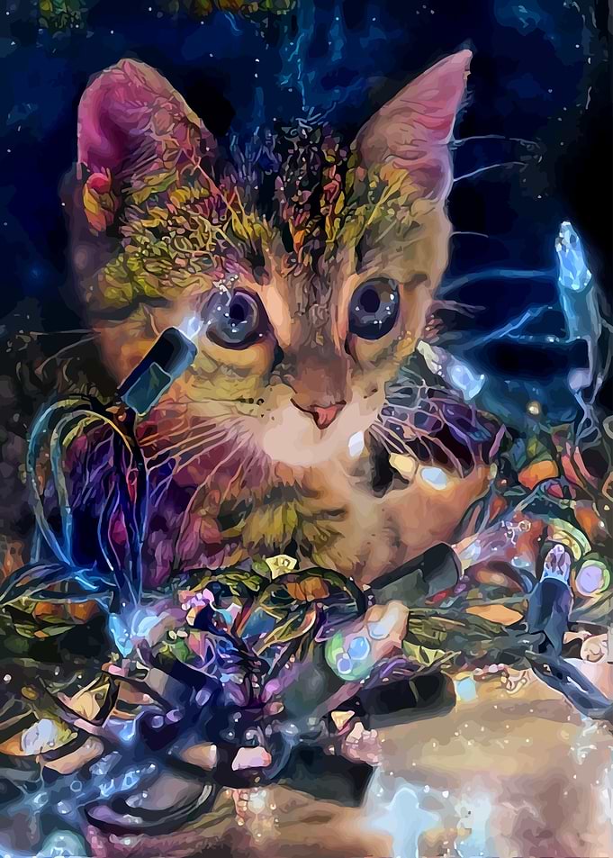 Striped cat lightning