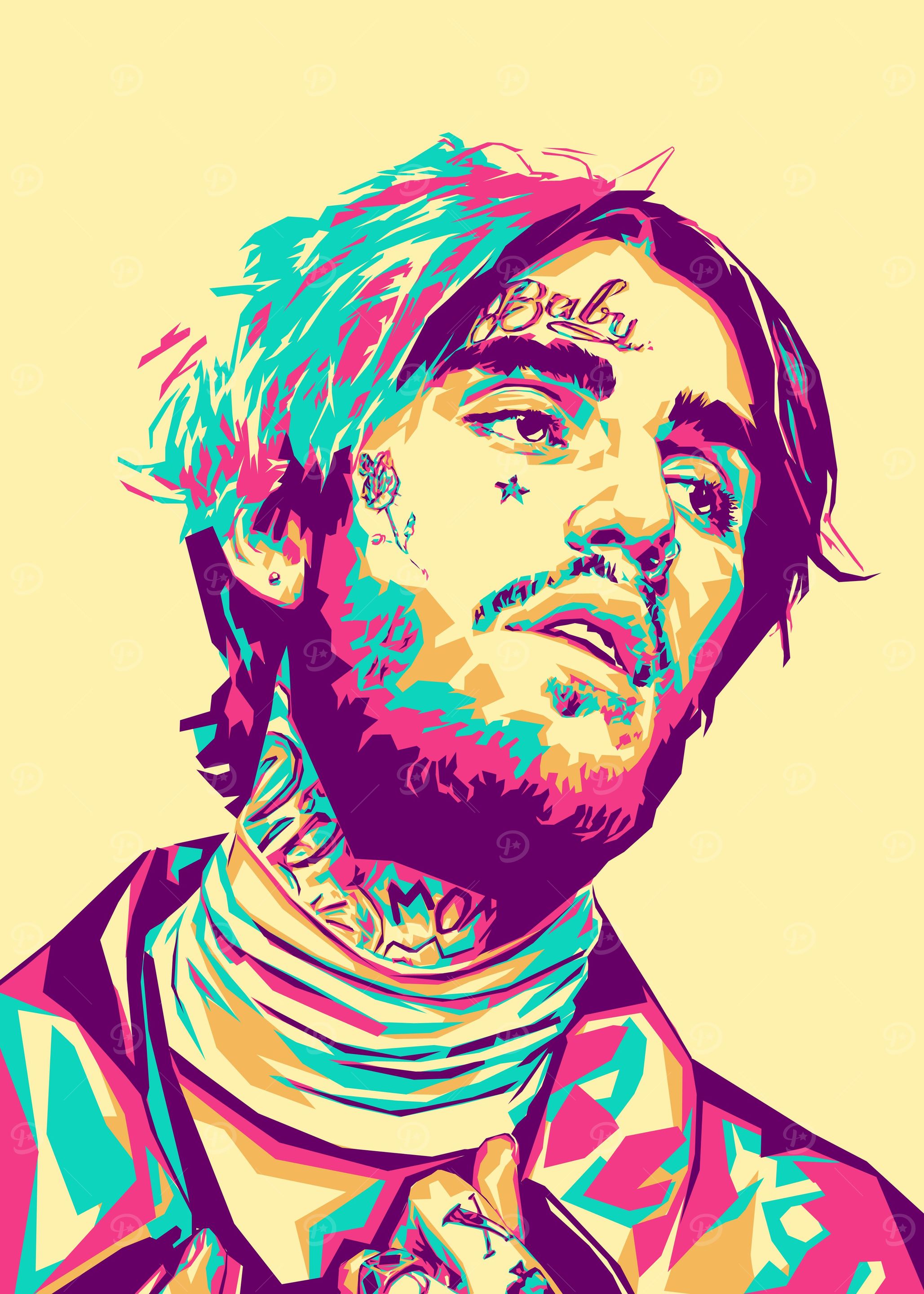 Lil Peep Colour Art