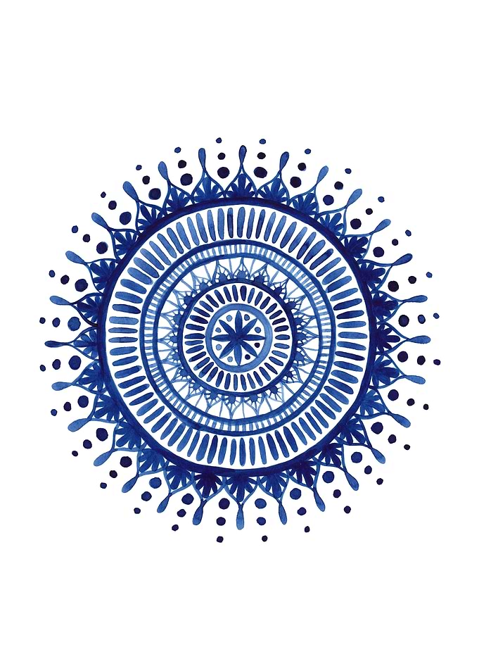 Blue Watercolor Mandala