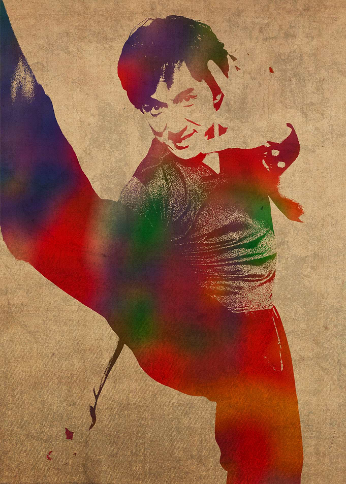 Jackie Chan Watercolor Art