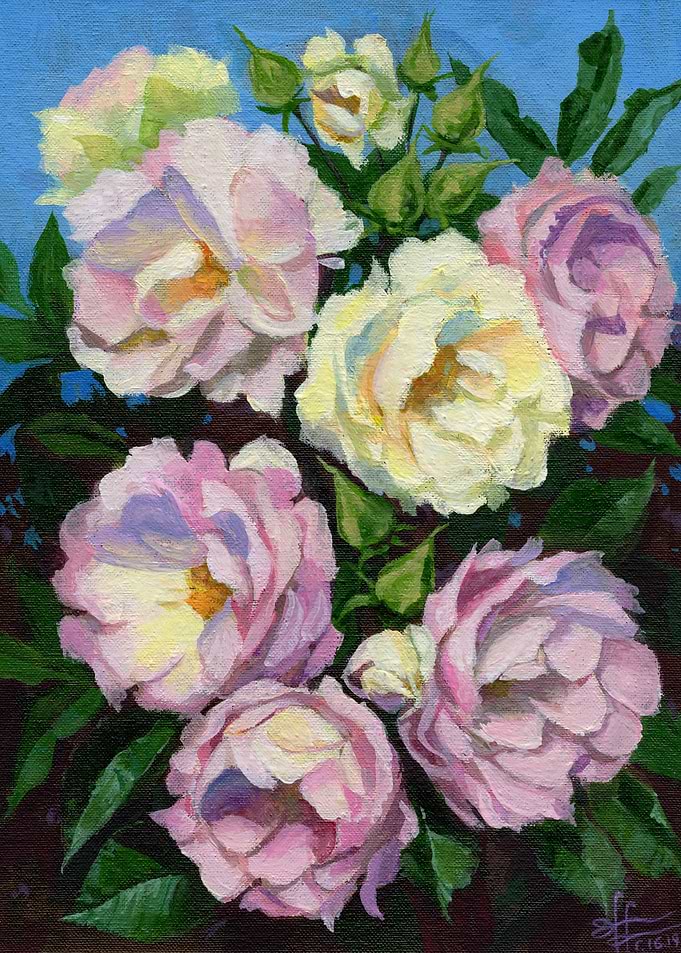 Wild Roses Painting