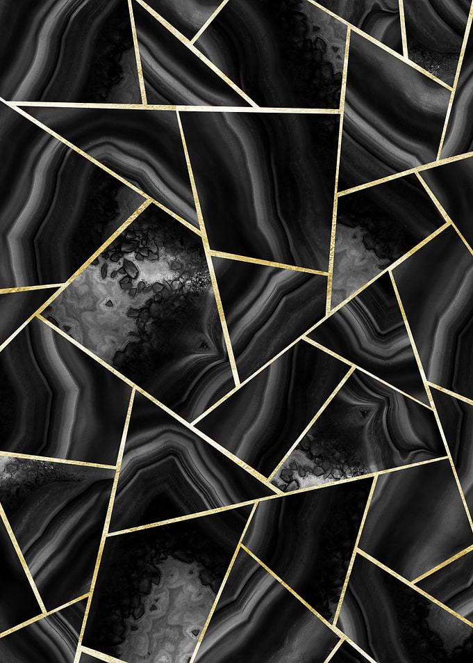 Black Agate Gold Geo 4