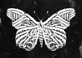 Butterfly calligraphy