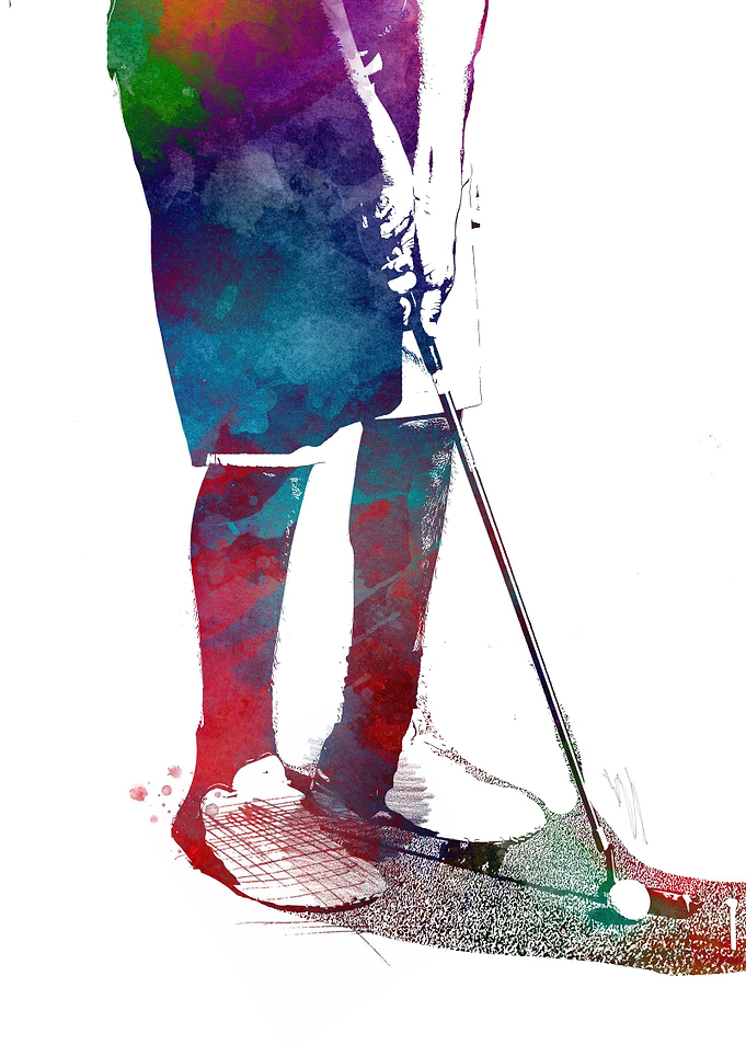 Golfing sport art