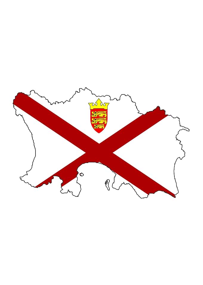 Island Of Jersey With Flag