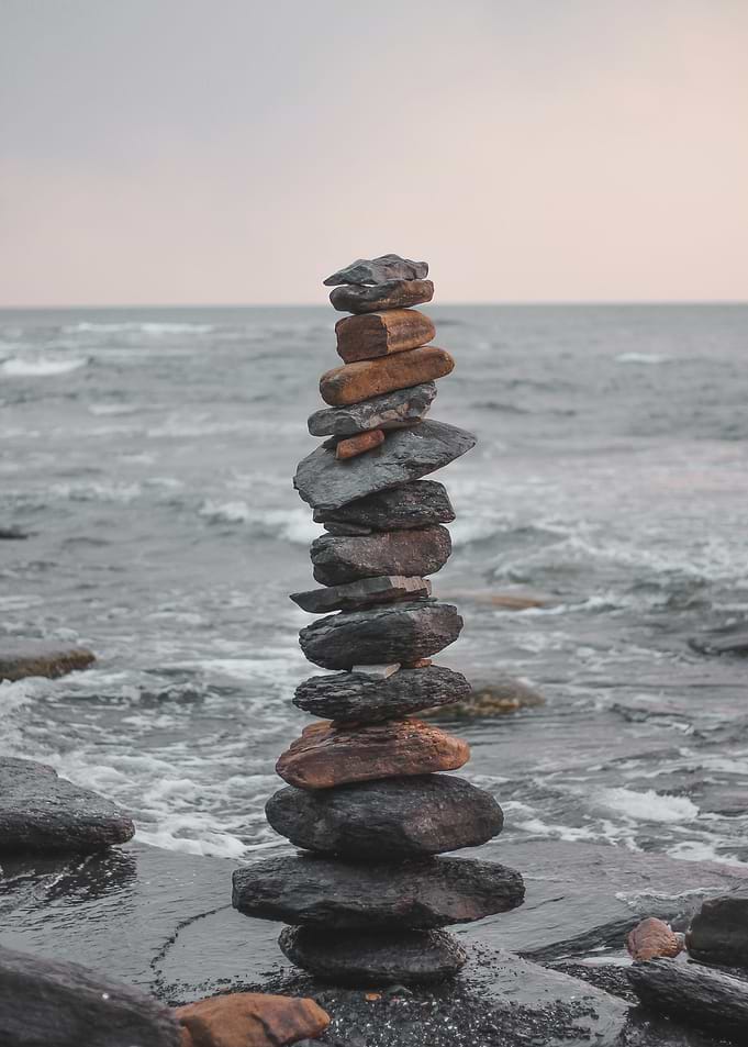 Stones Pyramid at the Sea