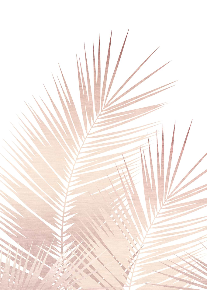 Rose Gold Palm Leaves 1