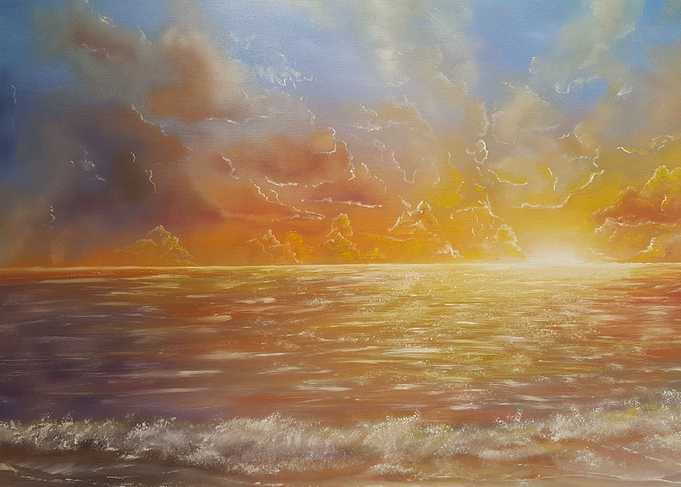 Sunset over the beach