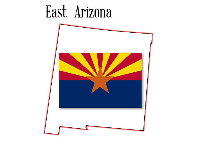 East Arizona Map and Flag