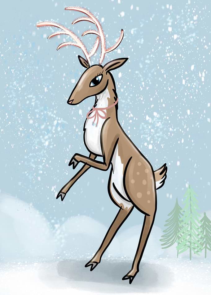 Deer in the snow