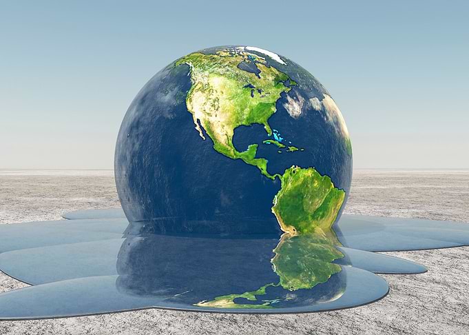 Earth melting into water