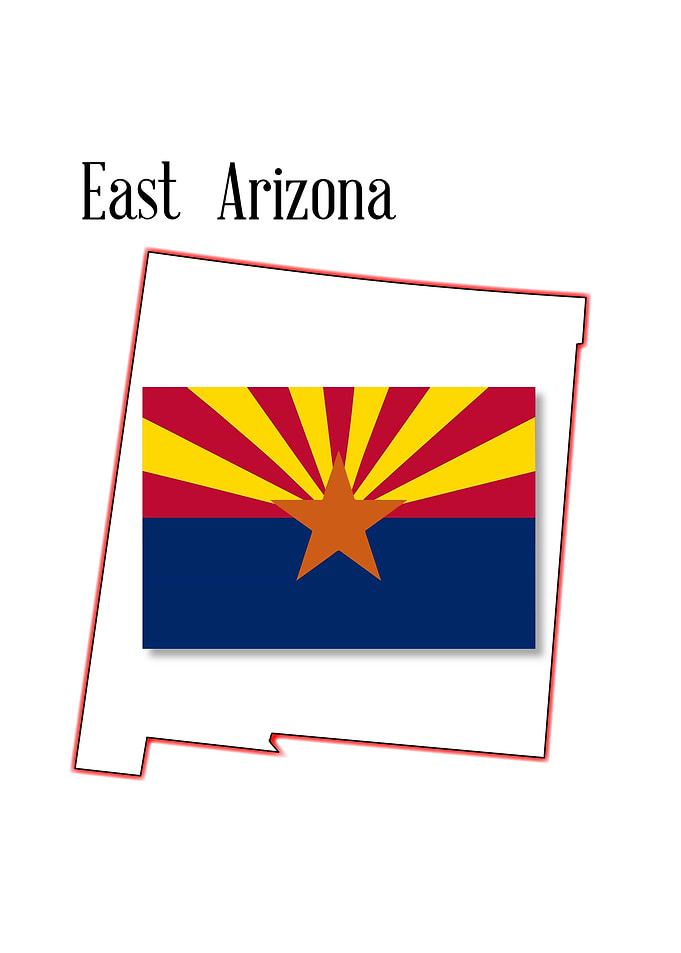 East Arizona Map and Flag