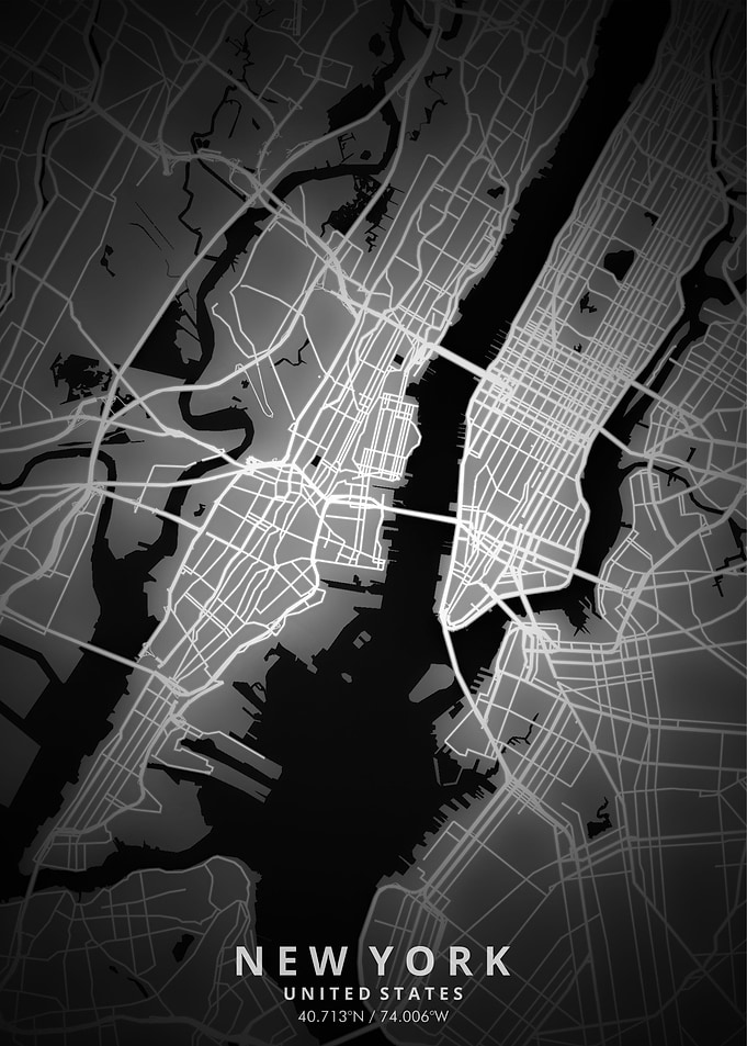 New York Map Posters