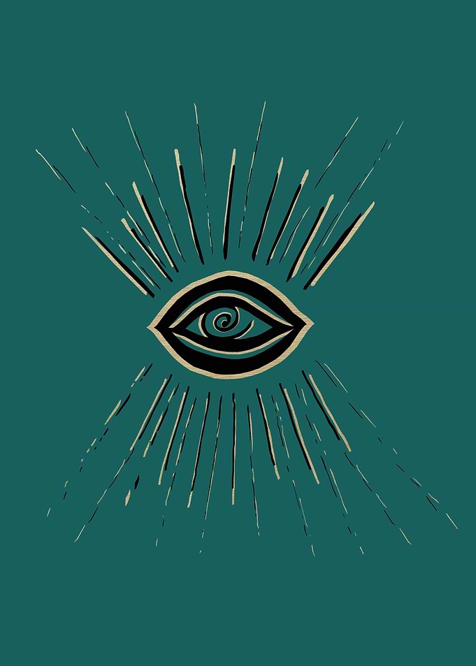 Evil Eye Gold Black Teal 1