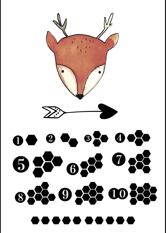 cool boho numbers poster