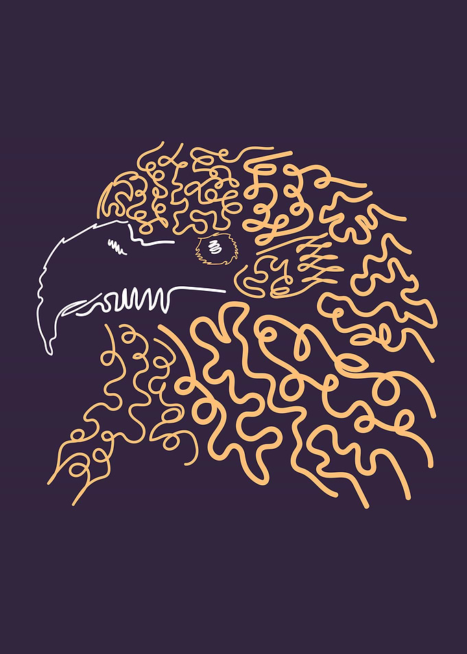Head of eagle art