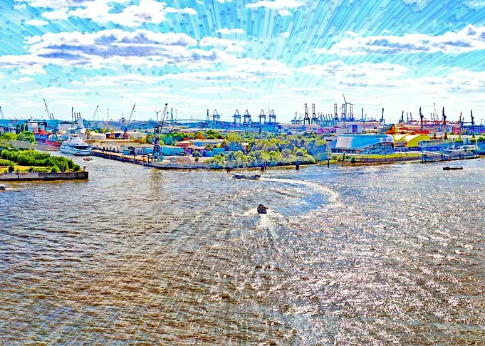 Elbe and harbor