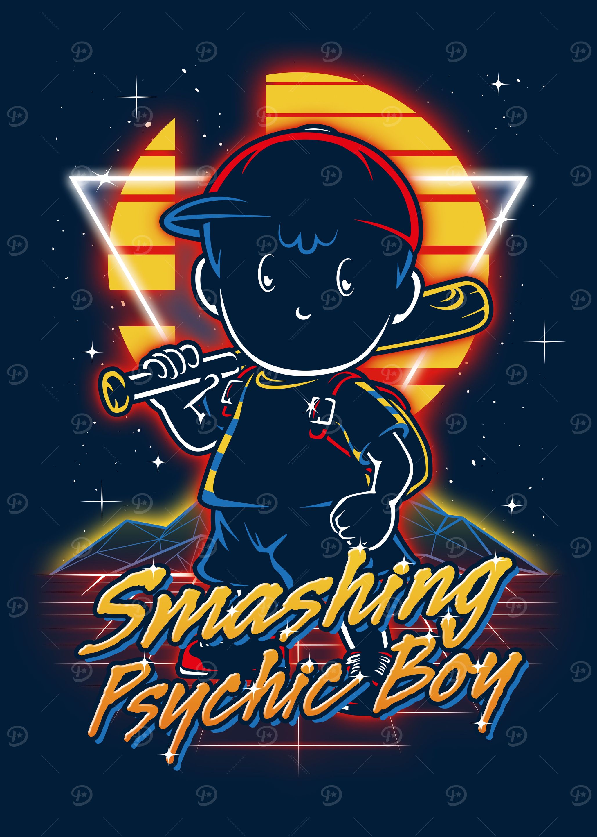 Retro Smashing Psychic Boy
