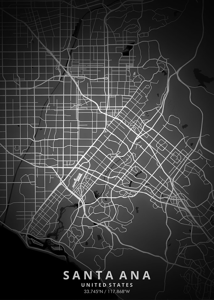 Santa Ana Map Posters