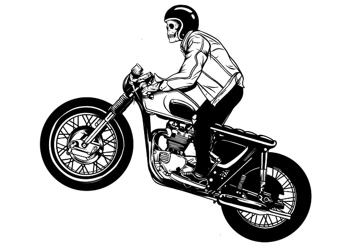 Vintage motorcycle skull