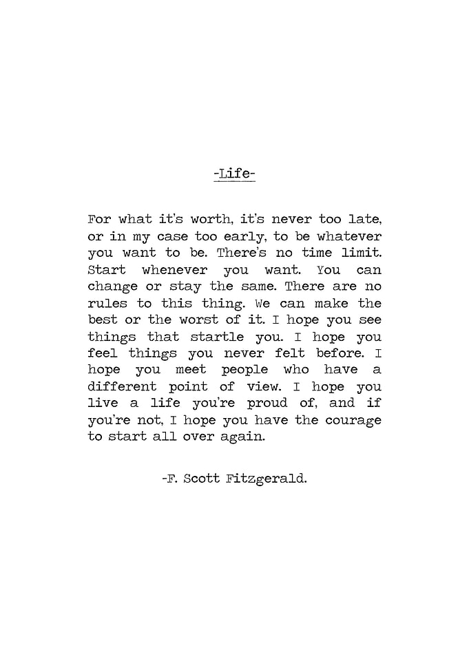F Scott Fitzgerald Quote