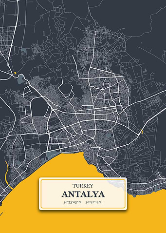 Antalya Turkey City Map