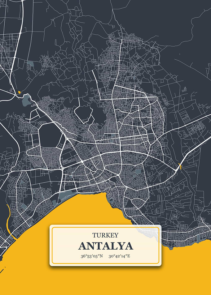 Antalya Turkey City Map