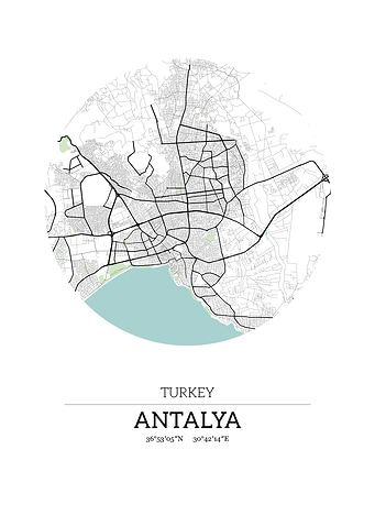 Antalya Turkey City Map