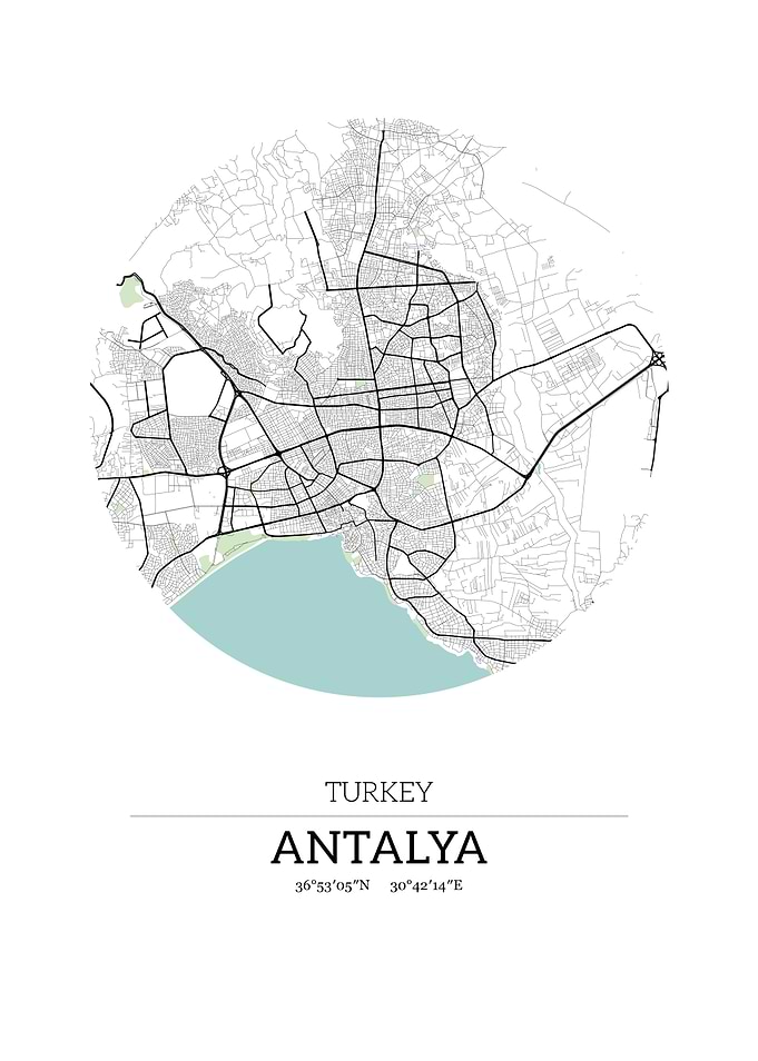 Antalya Turkey City Map
