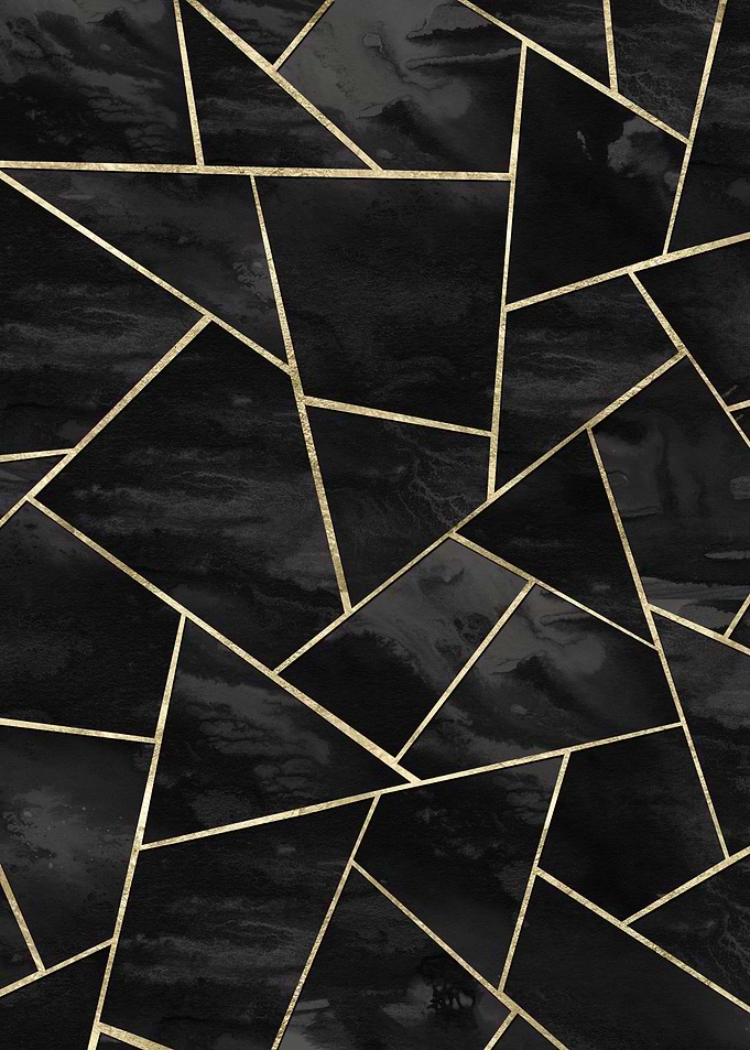 Dark Black Ink Gold Geo 1