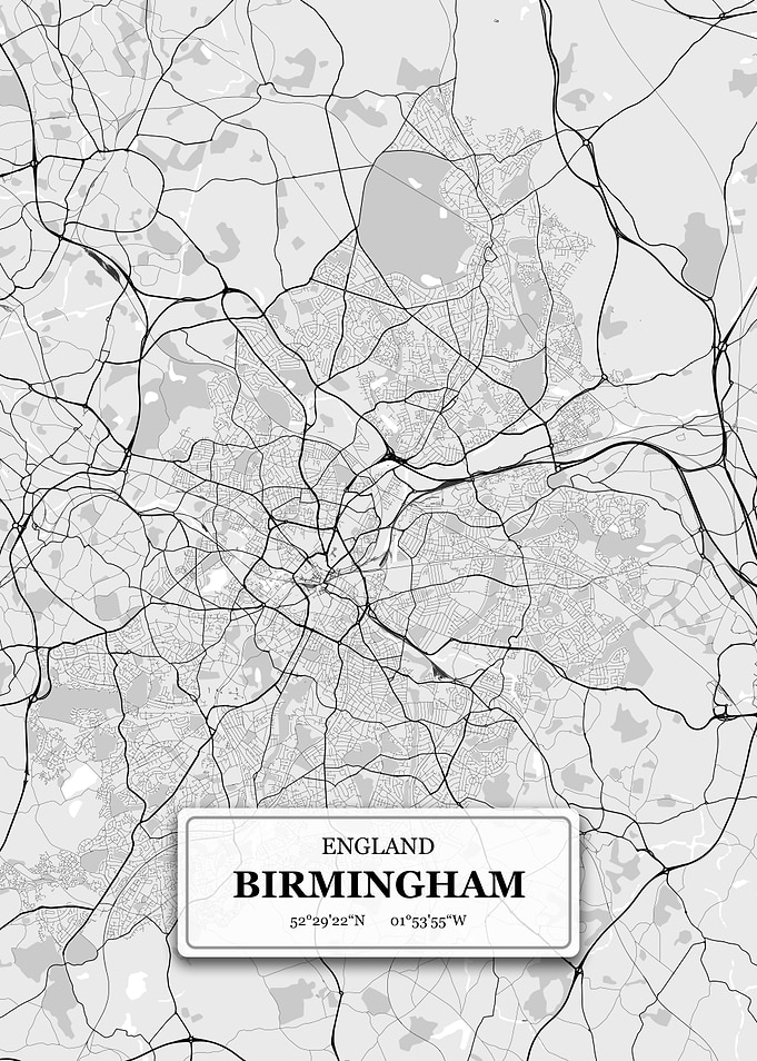 Birmingham UK City Map