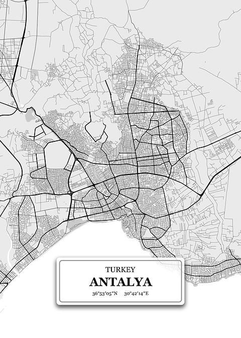 Antalya Turkey City Map