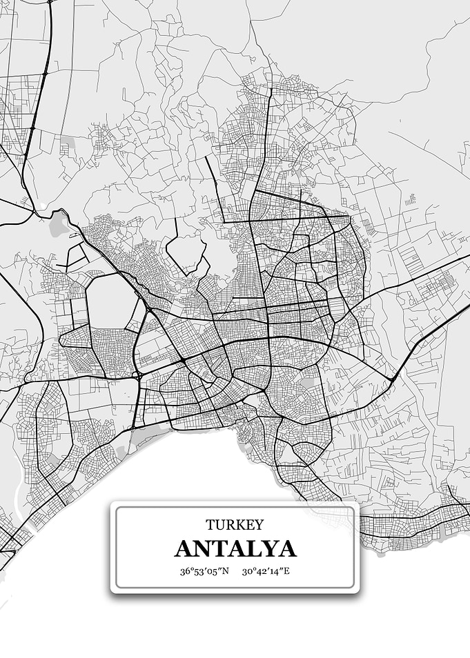 Antalya Turkey City Map